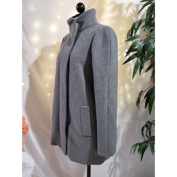 J. Crew Mercantile Classic Wool Cocoon City Coat Womens Size 4 Gray Zip  NWT - Picture 2 of 12
